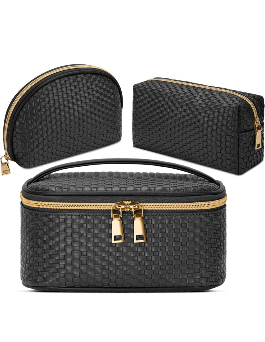 DELUXE 3PC BEAUTY TRAVEL SETBLACK Fixate Cosmetics