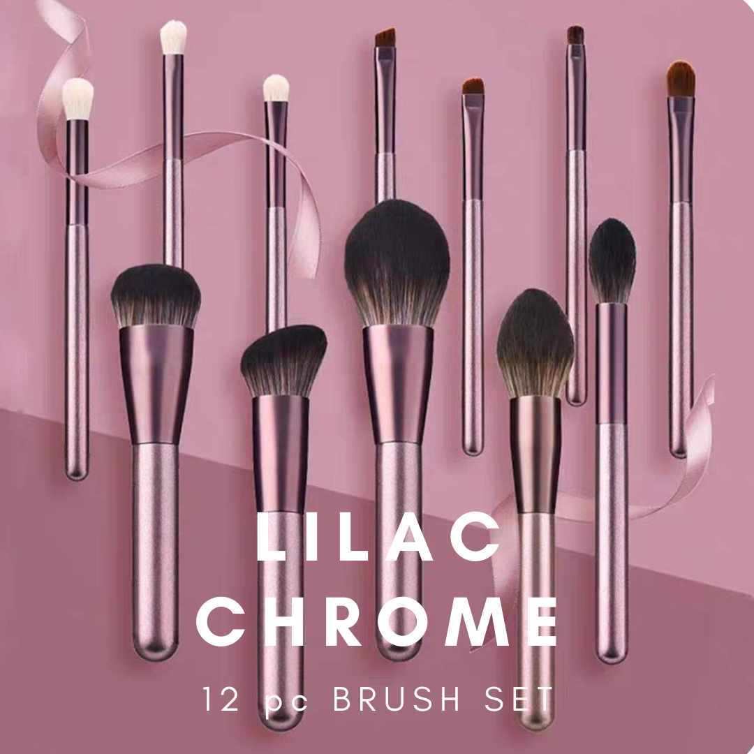 LILAC CHROME 12 PC Brush Set