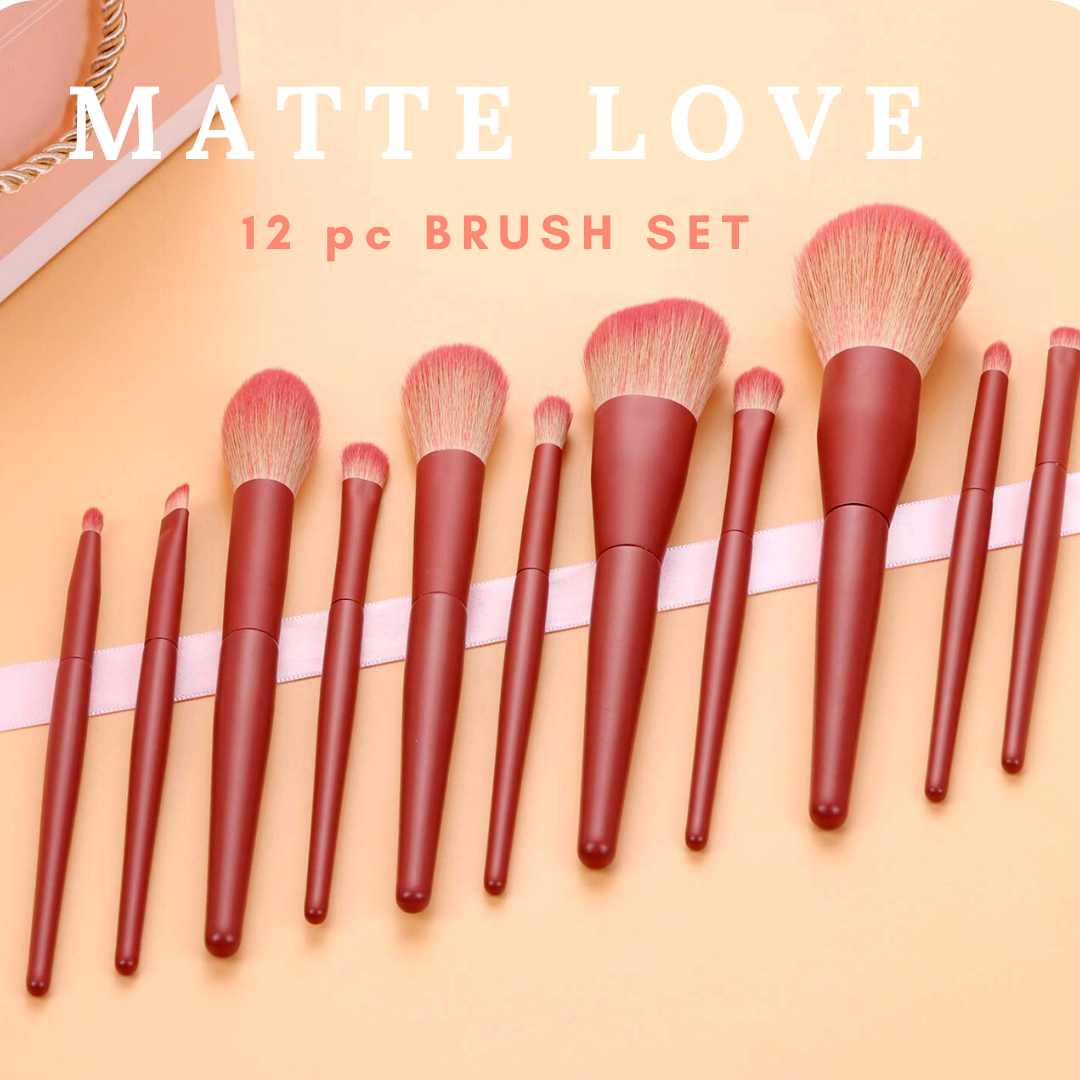 MATTE LOVE (RED) 11pc Brush Set