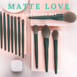 MATTE LOVE (GREEN)-11pc Brush Set